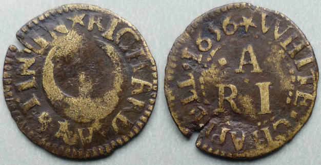 Whitechapel, Richard Aystin 1656 farthing - Click Image to Close